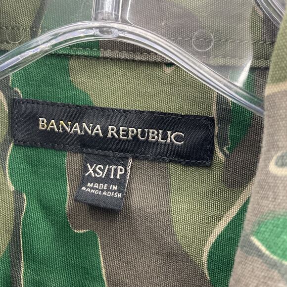 Banana Republic Men’s XS Green Camo Army Military Button-Up Jacket Cotton Blend - Picture 3 of 6